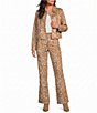 Lucy Paris Bambi Printed High Rise Straight Leg Coordinating Suede Pants - Image 3