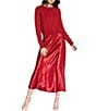 Lucy Paris Barbara Satin Midi Skirt, Color:Red - Image 3