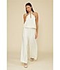 Lucy Paris Bea Flowy Flat Front Wide Leg Coordinating Pants, Color:Ivory - Image 6
