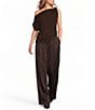 Lucy Paris Benny Asymmetrical Draped Neck One Shoulder Mesh Top - Image 3