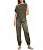 Lucy Paris Benny Asymmetrical Draped Neck Sleeveless Mesh Top - Image 3
