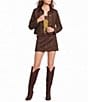 Lucy Paris Brynn Suede Collared Long Sleeve Button Front Coordinating Cropped Jacket - Image 3