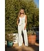 Lucy Paris Clemetine Square Neck Sleeveless Bow Front Vest, Color:White - Image 6