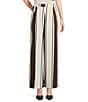 Lucy Paris Coordinating Maisy Stripe Printed Wide Leg Pants, Color:Brown Cream - Image 1