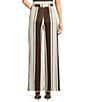 Lucy Paris Coordinating Maisy Stripe Printed Wide Leg Pants, Color:Brown Cream - Image 2