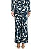 Lucy Paris Coordinating Rue Geo Print Wide Leg Pants, Color:Blue - Image 2