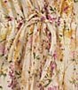 Color:Yellow Floral - Image 3 - Floral Print V-Neck Long Blouson Sleeve Mini Dress
