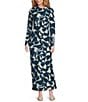 Lucy Paris Geometric Print Scoop Neck Long Sleeve Maxi Dress, Color:Blue - Image 1