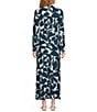 Lucy Paris Geometric Print Scoop Neck Long Sleeve Maxi Dress, Color:Blue - Image 2