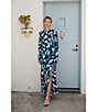 Lucy Paris Geometric Print Scoop Neck Long Sleeve Maxi Dress, Color:Blue - Image 5