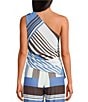 Lucy Paris Harris Printed Beaded One Shoulder Sleeveless Coordinating Top - Image 2