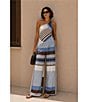Lucy Paris Harris Printed Beaded One Shoulder Sleeveless Coordinating Top - Image 4