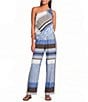 Lucy Paris Harris Printed Beaded One Shoulder Sleeveless Coordinating Top - Image 3