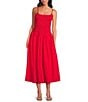 Lucy Paris Hazel Square Neck Sleeveless Smock Drop Waist Dress, Color:Red - Image 1