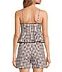 Lucy Paris Holly Gingham Print V-Neck Sleeveless Tie-Front Coordinating Top - Image 2