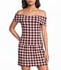Lucy Paris Illa Check Knit Off-The-Shoulder Coordinating Top - Image 1
