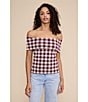 Lucy Paris Illa Check Knit Off-The-Shoulder Coordinating Top - Image 5