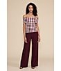 Lucy Paris Illa Check Knit Off-The-Shoulder Coordinating Top - Image 6