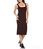 Color:Burgundy - Image 1 - Ireland Cable Knit Square Neck Sleeveless Bodycon Sweater Midi Dress