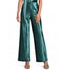 Lucy Paris Jeiel Satin High Rise Wide Leg Coordinating Pants - Image 1