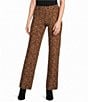 Lucy Paris Juju Leopard Printed Straight Leg Coordinating Knit Pants - Image 1