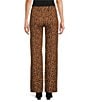 Lucy Paris Juju Leopard Printed Straight Leg Coordinating Knit Pants - Image 2