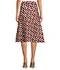 Lucy Paris Katalina Geo Print Knit Midi Coordinating Skirt, Color:Burgundy Cream - Image 2