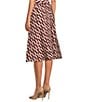Lucy Paris Katalina Geo Print Knit Midi Coordinating Skirt, Color:Burgundy Cream - Image 4