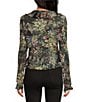 Lucy Paris Knit Niamh Mesh Long Sleeve V-Neck Top, Color:Black - Image 2