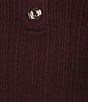 Lucy Paris Knit Point Collar V-Neck Short Sleeve Top - Image 4