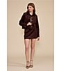 Lucy Paris Lian High Rise A-Line Coordinating Suede Mini Skirt - Image 5