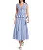 Lucy Paris Livia Smocked V-Neck Sleeveless Coordinating Top - Image 3
