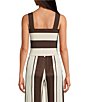 Lucy Paris Lula Coordinating Colorblock Square Neck Sleeveless Top, Color:Brown Cream - Image 2