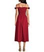Lucy Paris Marbella Off-The-Shoulder Rosette Maxi Dress, Color:Red - Image 2