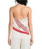 Lucy Paris Mariah Satin Stripe Halter Neck Sleeveless Coordinating Top - Image 2