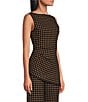 Lucy Paris Mia Dot Patterned Boat Neck Sleeveless Asymmetric Hem Coordinating Knit Top - Image 3
