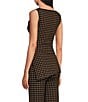 Lucy Paris Mia Dot Patterned Boat Neck Sleeveless Asymmetric Hem Coordinating Knit Top - Image 4