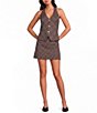 Lucy Paris Montana Polka Dot Printed Coordinating A-Line Mini Skirt - Image 3