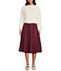 Lucy Paris Oleksa Faux Suede Midi Skirt, Color:Burgundy - Image 3