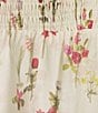 Lucy Paris Olive Floral Square Neck Spaghetti Strap Ruffle Smocked Tiered Midi Dress, Color:Ivory Floral - Image 4
