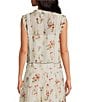 Lucy Paris Olivia Floral Print V-Neck Ruffle Trim Button Front Coordinating Blouse, Color:Ivory Floral - Image 2