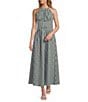 Lucy Paris Petite Size Gingham Print Halter Neck Sleeveless Maxi Dress - Image 1