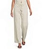 Lucy Paris Petite Size Logan Tie Front Pleated Wide Leg Coordinating Pants - Image 1