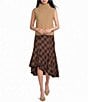 Lucy Paris Petite Size Mikey Plaid Printed Asymmetric Hem Midi Skirt - Image 3