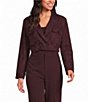 Lucy Paris Petite Size Moto Suede Collared Long Sleeve Jacket - Image 1