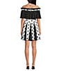 Lucy Paris Petite Size Nutini Polka Dot Off-the-Shoulder A-Line Mini Dress - Image 2