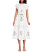 Lucy Paris Petite Size Sigrid Floral Embroidered Coordinating A-Line Midi Skirt - Image 4