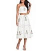 Lucy Paris Petite Size Sigrid Floral Embroidered Coordinating A-Line Midi Skirt - Image 3