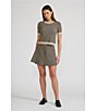 Lucy Paris Pip Coordinating Printed A-Line Mini Skirt, Color:Black Tan - Image 10