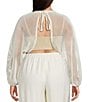 Lucy Paris Plus Dual Reversible Crochet Top, Color:Beige - Image 2